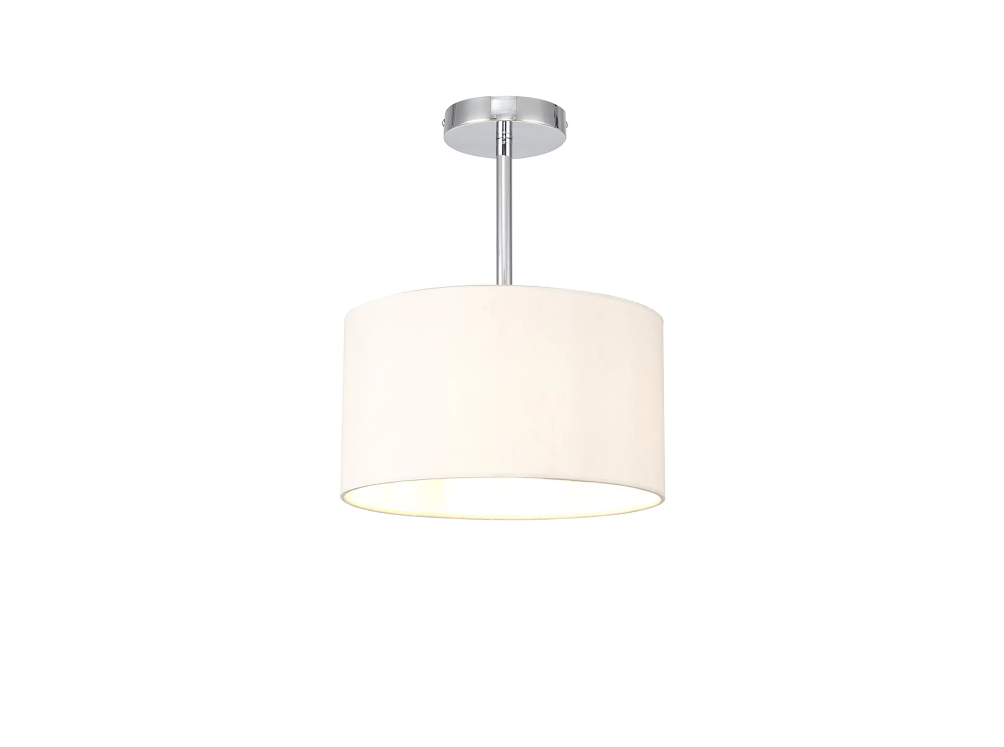 DK0080  Baymont 30cm Semi Flush 1 Light Polished Chrome; Nude Beige/Moonlight